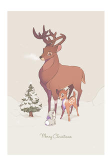 森林的圣诞节插画图片壁纸