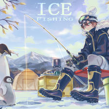 ICE fishing插画图片壁纸