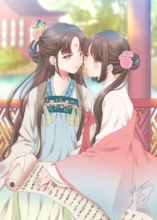 漢服百合插画图片壁纸