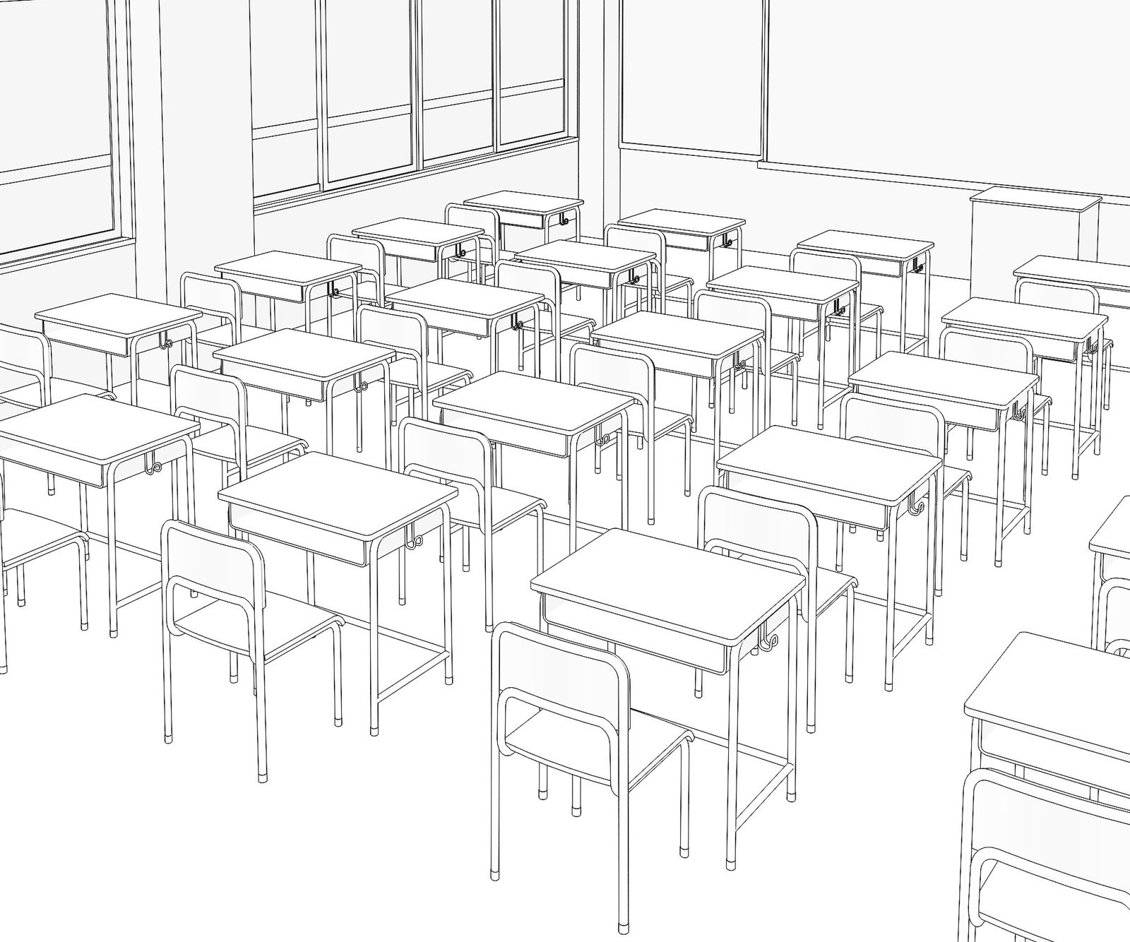 背景素材教室线画20切