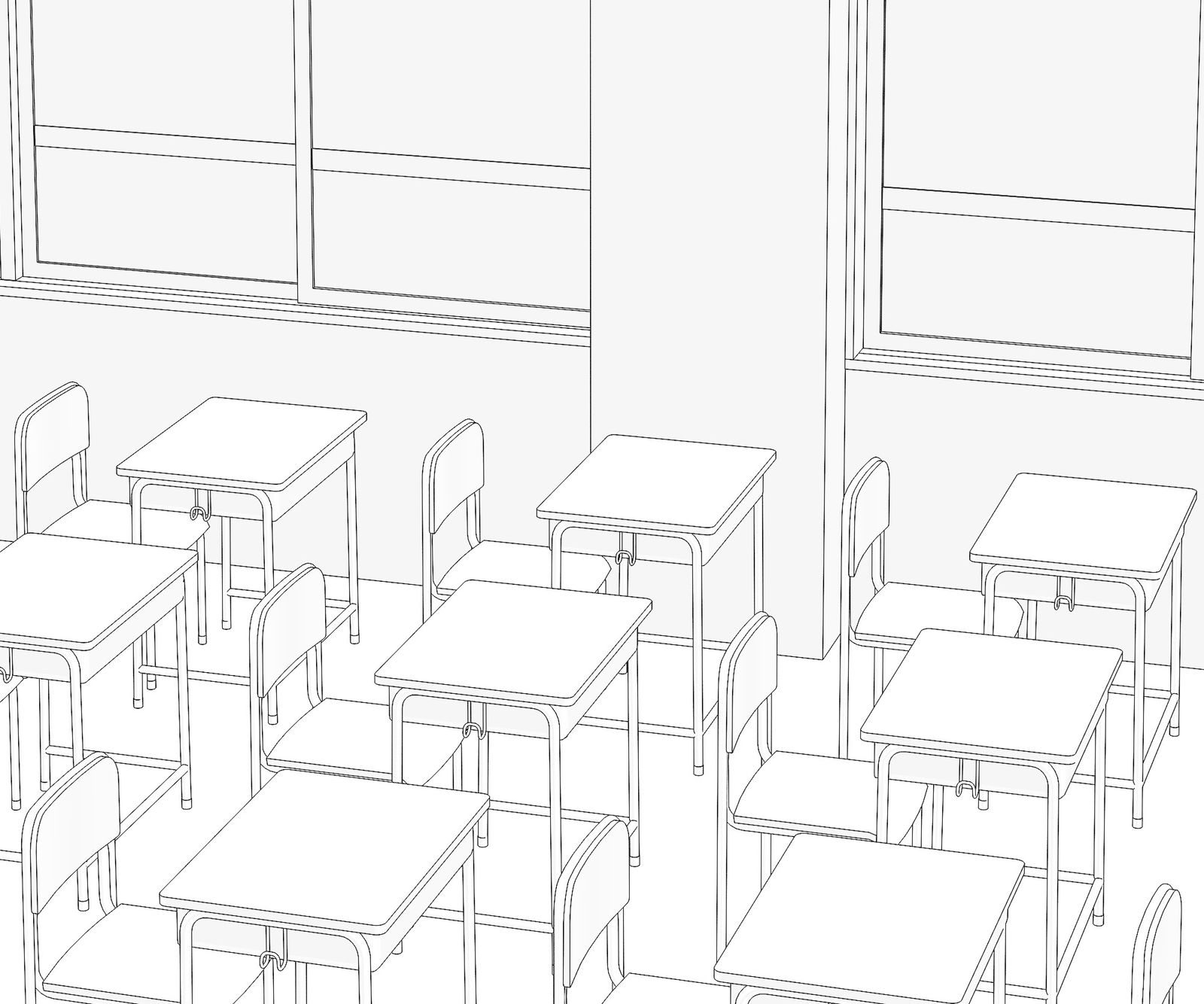 背景素材教室线画20切