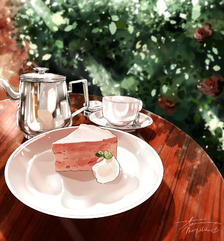 Green tearoom插画图片壁纸