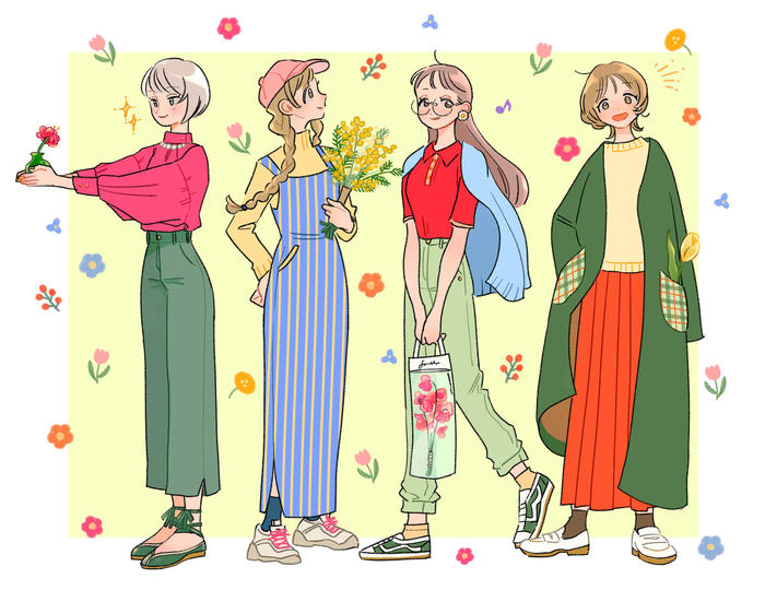 flower fashion插画图片壁纸