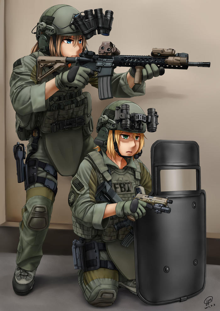 FBI SWAT插画图片壁纸