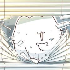 看百叶窗太笨拙的猫插画图片壁纸