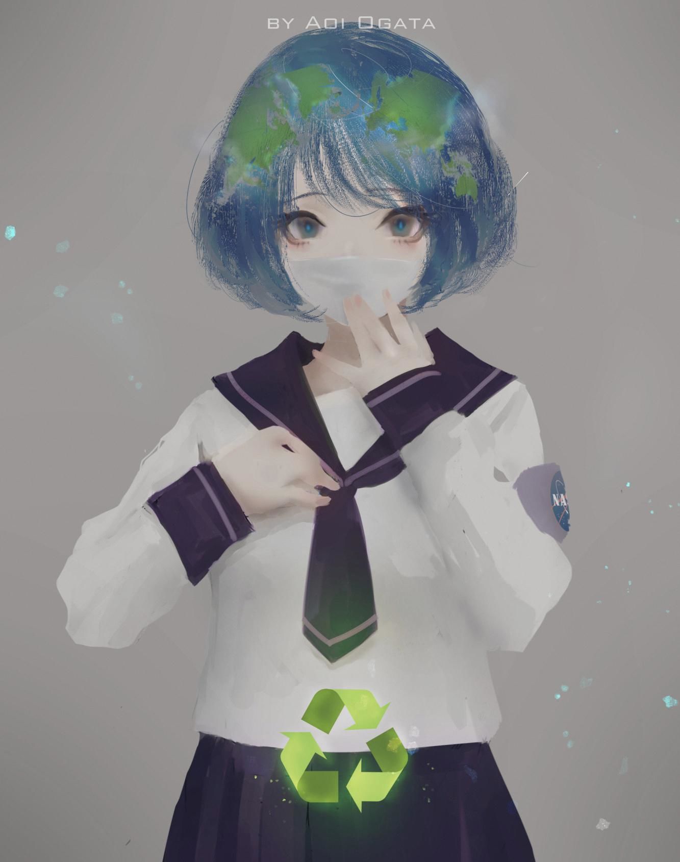 Earth-chan插画图片壁纸