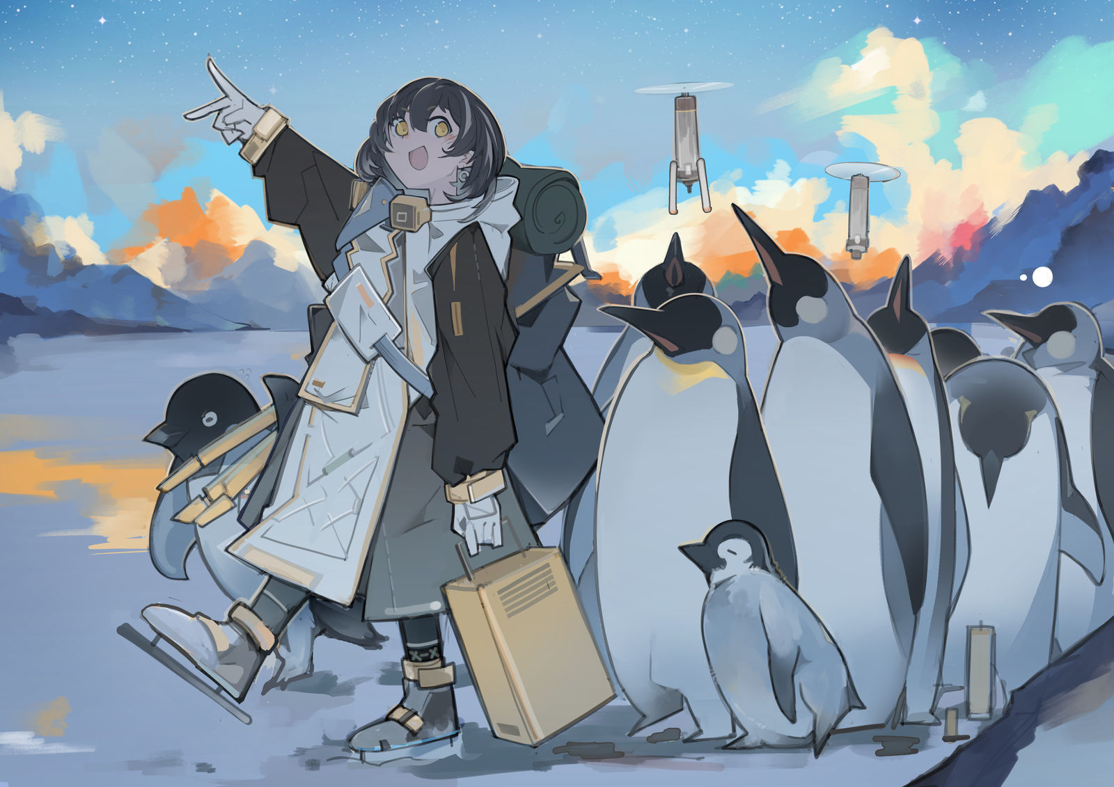 企鹅插画图片壁纸