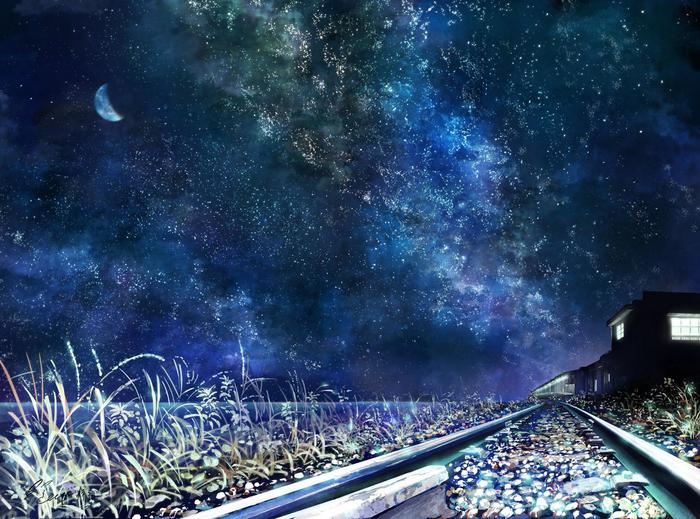 银河铁道之夜插画图片壁纸