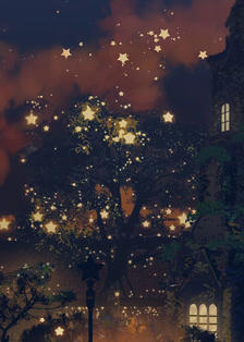 《Star Tree by Coasta》小城海边星星树插画图片壁纸