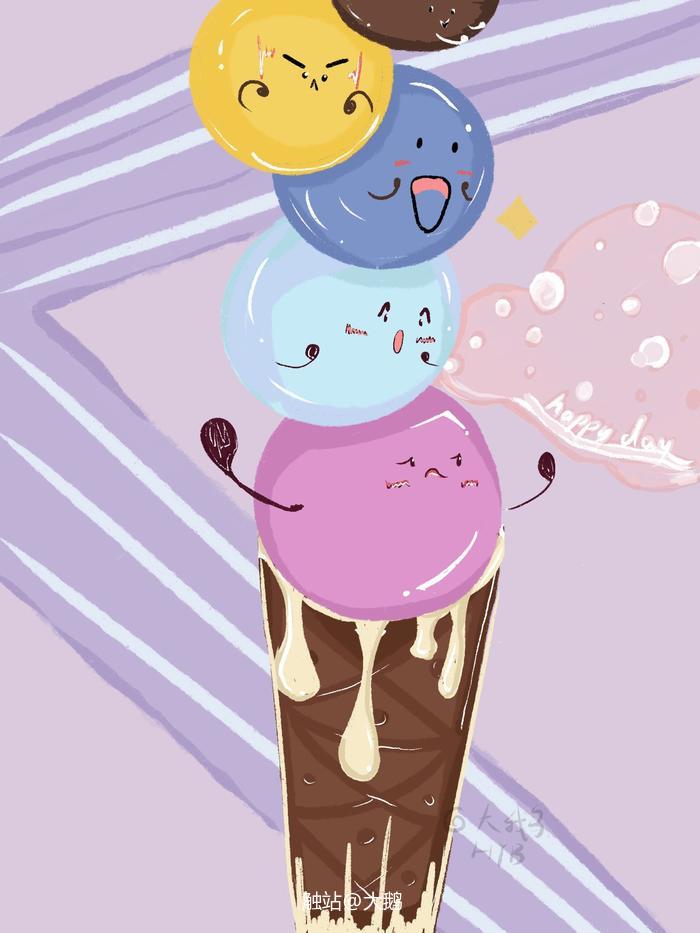 冰淇淋！！插画图片壁纸
