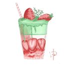 草莓抹茶冰激凌