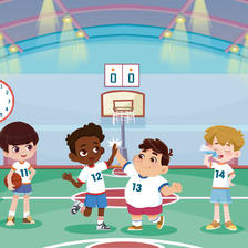 篮球赛，儿童插画，绘本插画图片壁纸