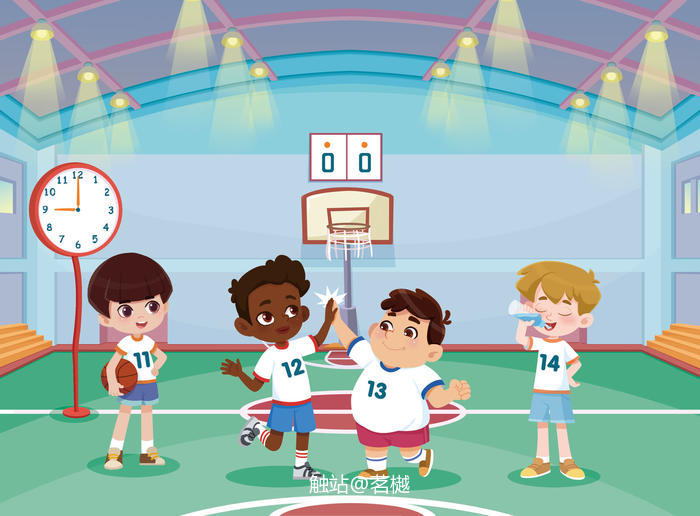 篮球赛，儿童插画，绘本插画图片壁纸