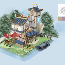 游戏建筑插画图片壁纸