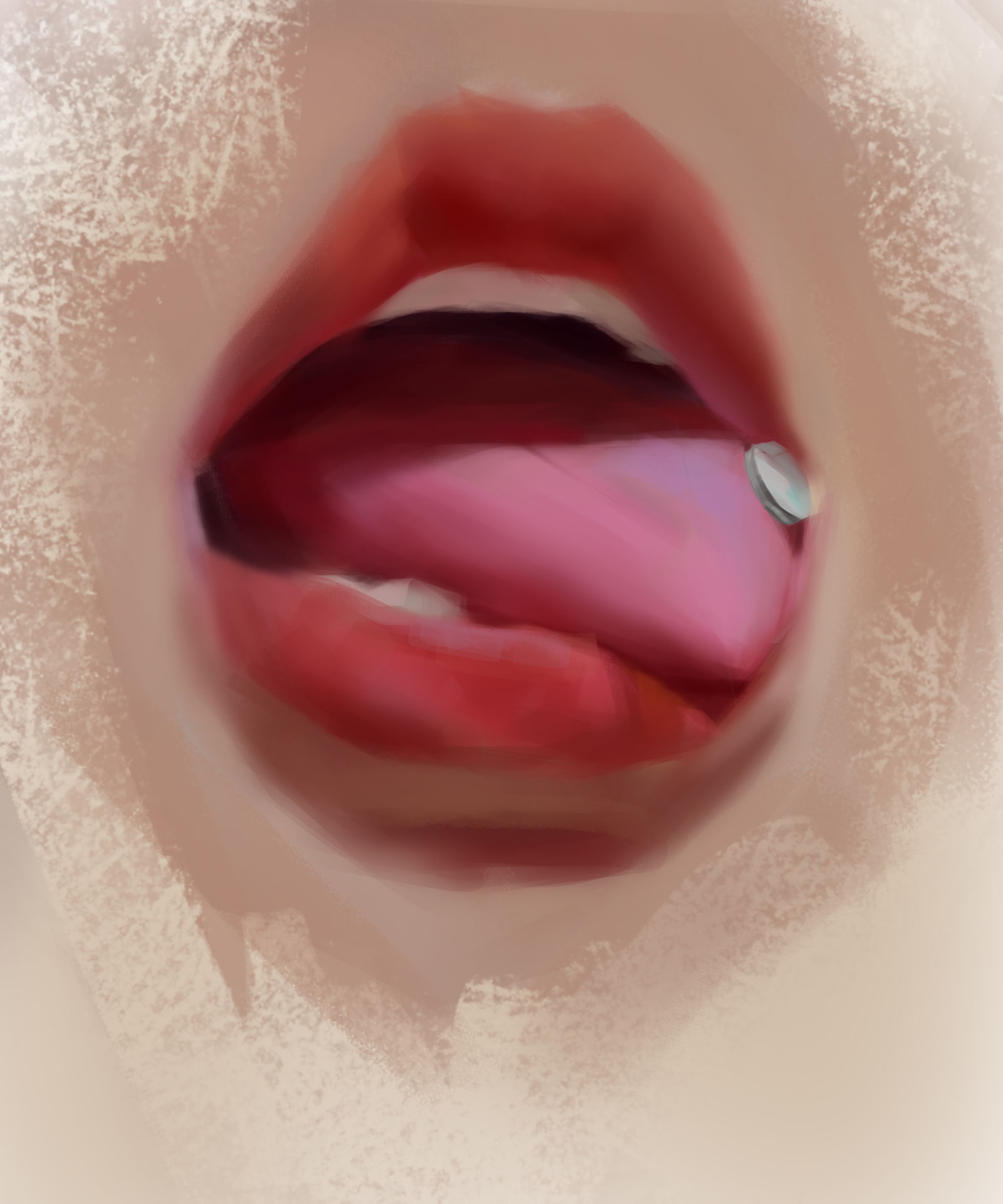 唇钉（附过程）插画图片壁纸