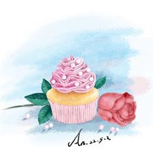 蛋糕系列之玫瑰插画图片壁纸