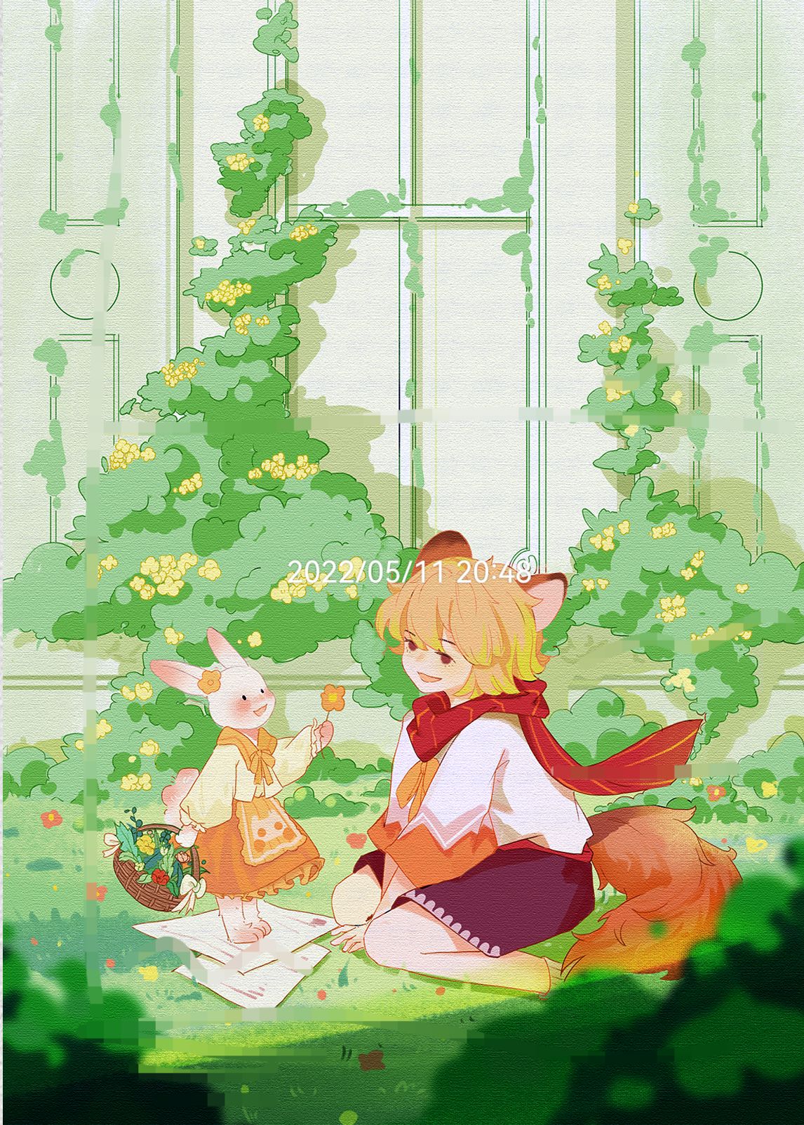 狐狸与兔插画图片壁纸