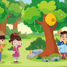 森林游玩，儿童插画，系列绘本插画图片壁纸