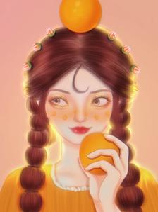 橘子插画图片壁纸