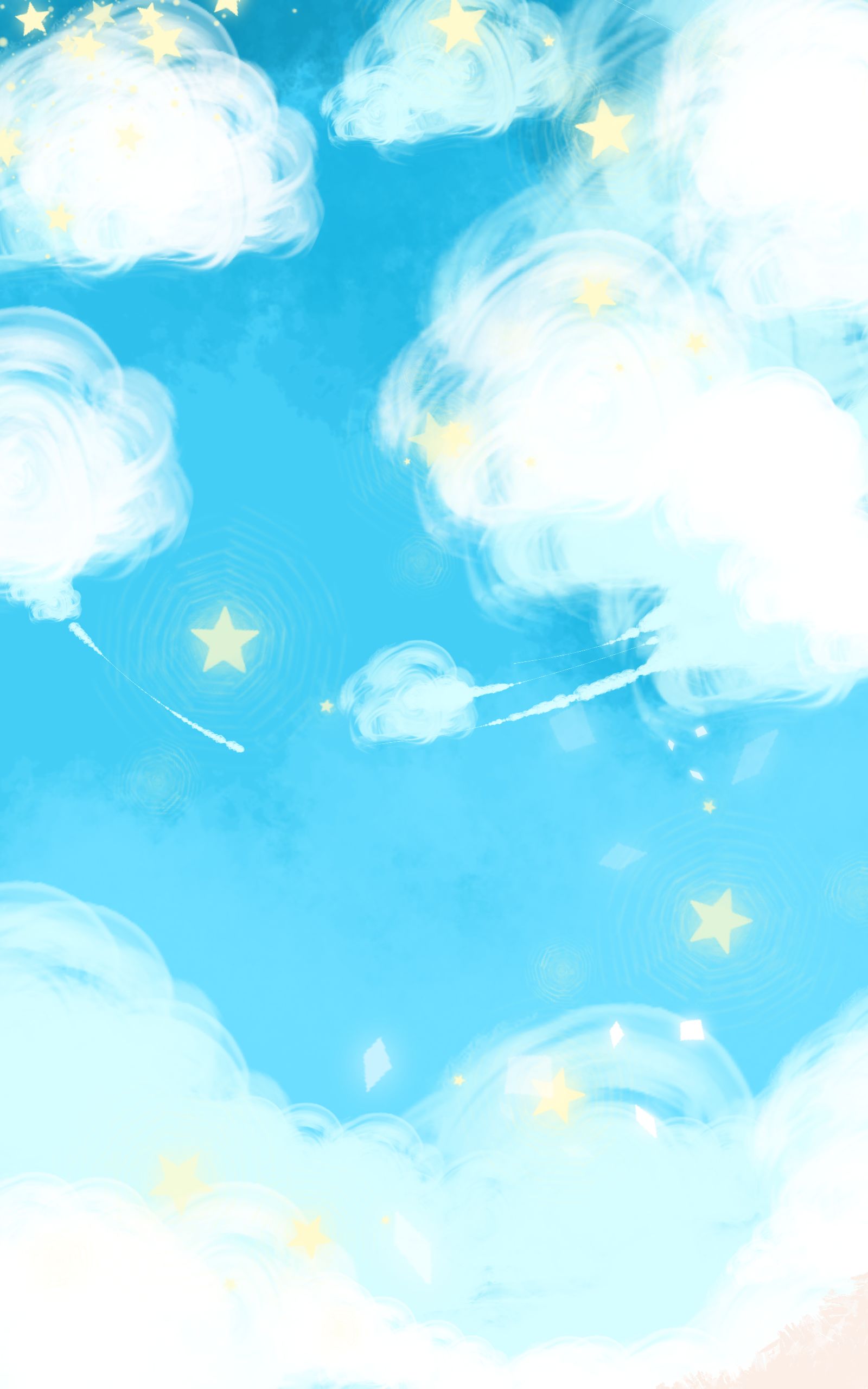 软绵绵的云朵插画图片壁纸