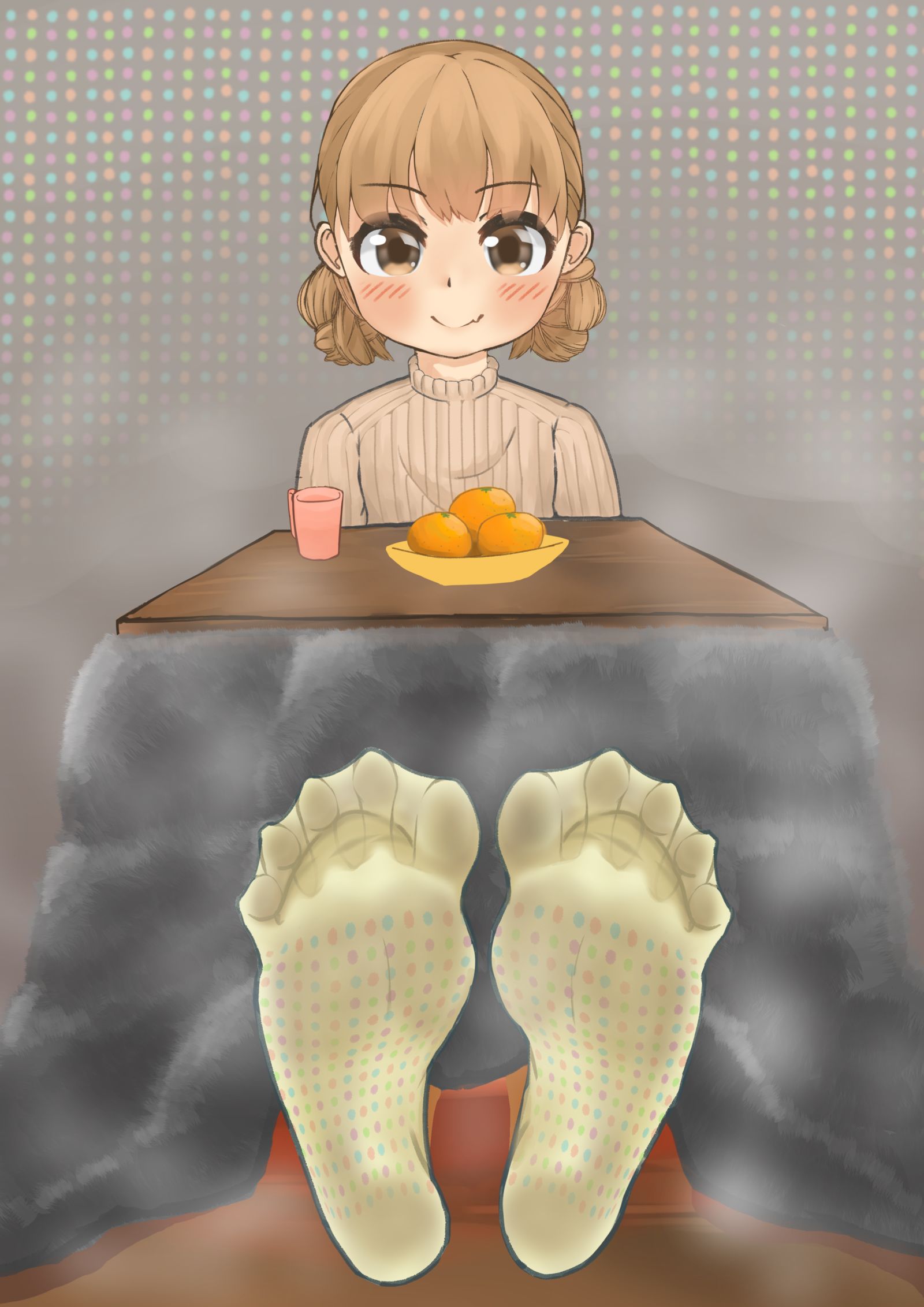 小唯脚掌着袜足底