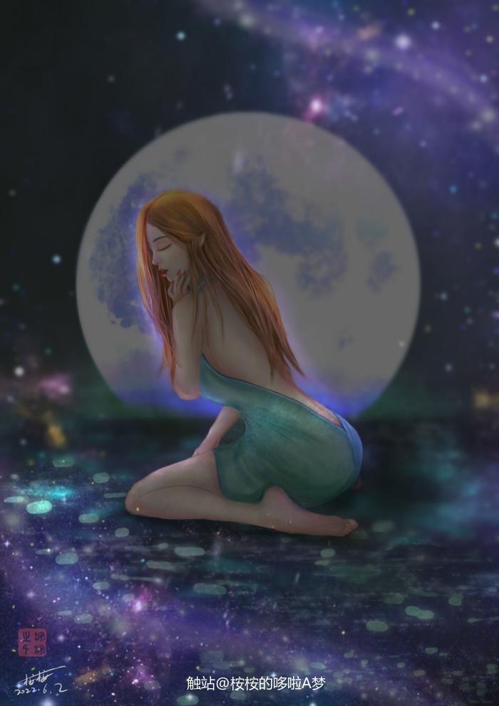 月之夜插画图片壁纸