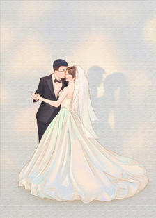 婚礼手绘插画图片壁纸