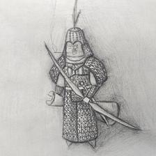 一个穿铠甲的人插画图片壁纸