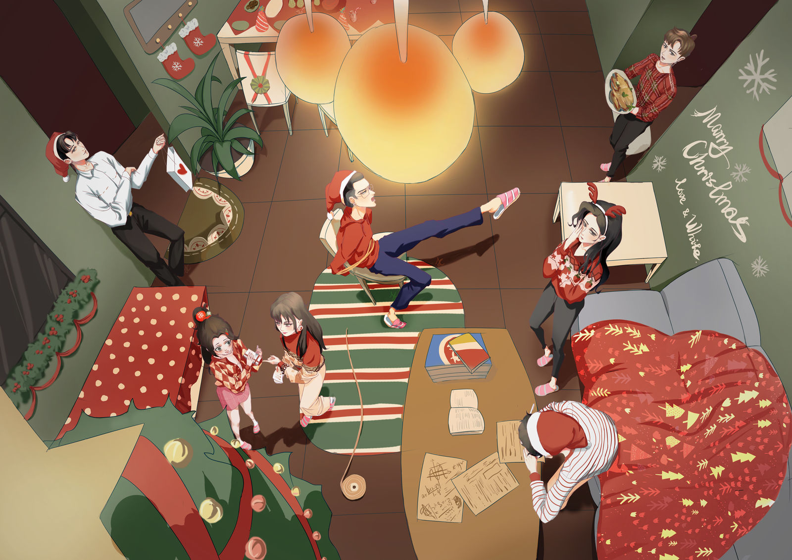 恋与白-圣诞夜插画图片壁纸