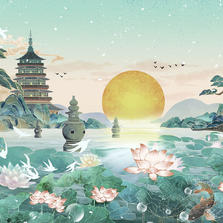 城市印象-杭州插画图片壁纸