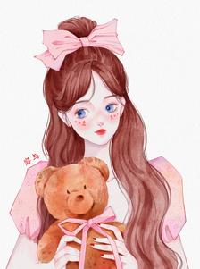 少女板绘水彩插画插画图片壁纸