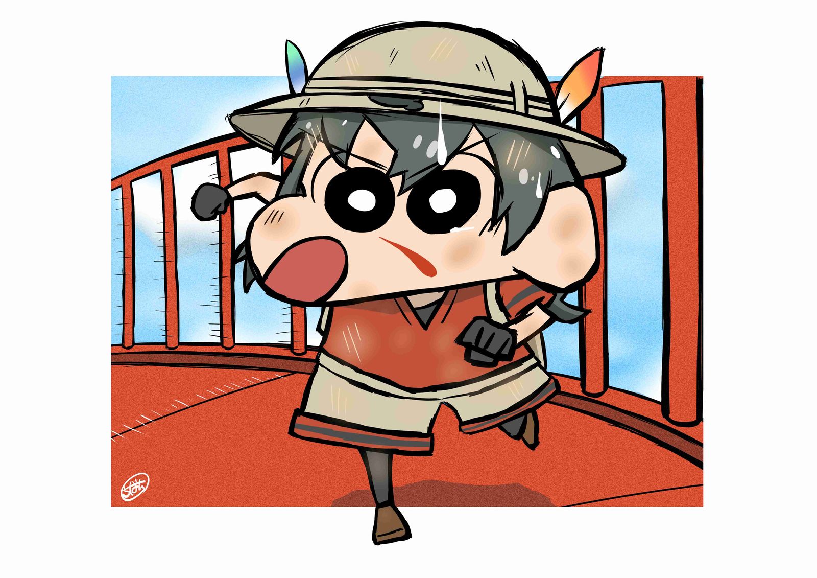 蜡笔小新×动物朋友总结插画图片壁纸
