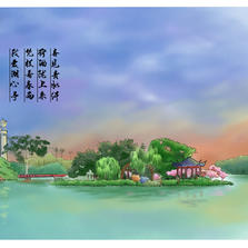 福州-西湖印象2插画图片壁纸