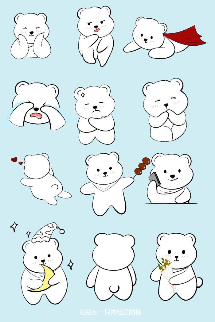 云朵熊熊插画图片壁纸