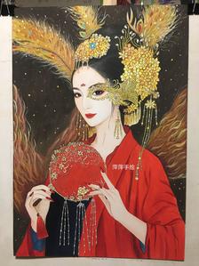 半面妆插画图片壁纸