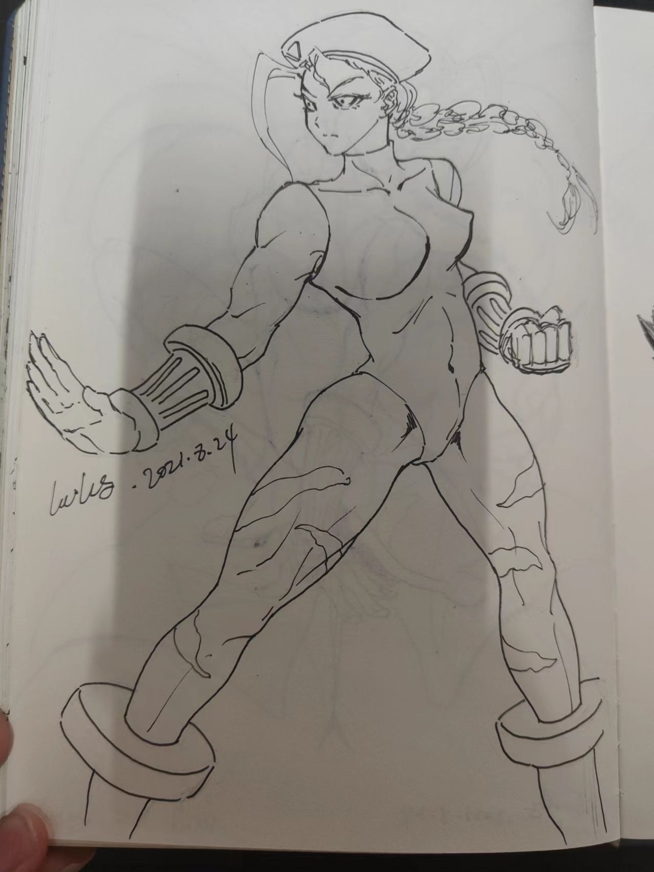 街头霸王二创-钢笔画黑白画原创作品-触站