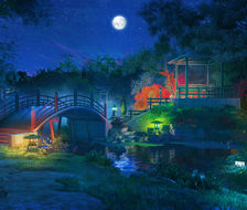 日本庭園 夜-风景原创
