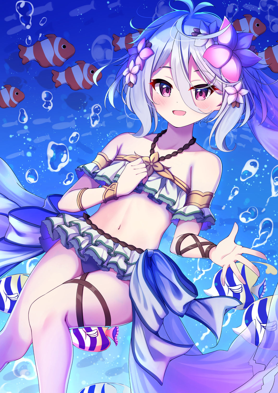 泳装短笛插画图片壁纸