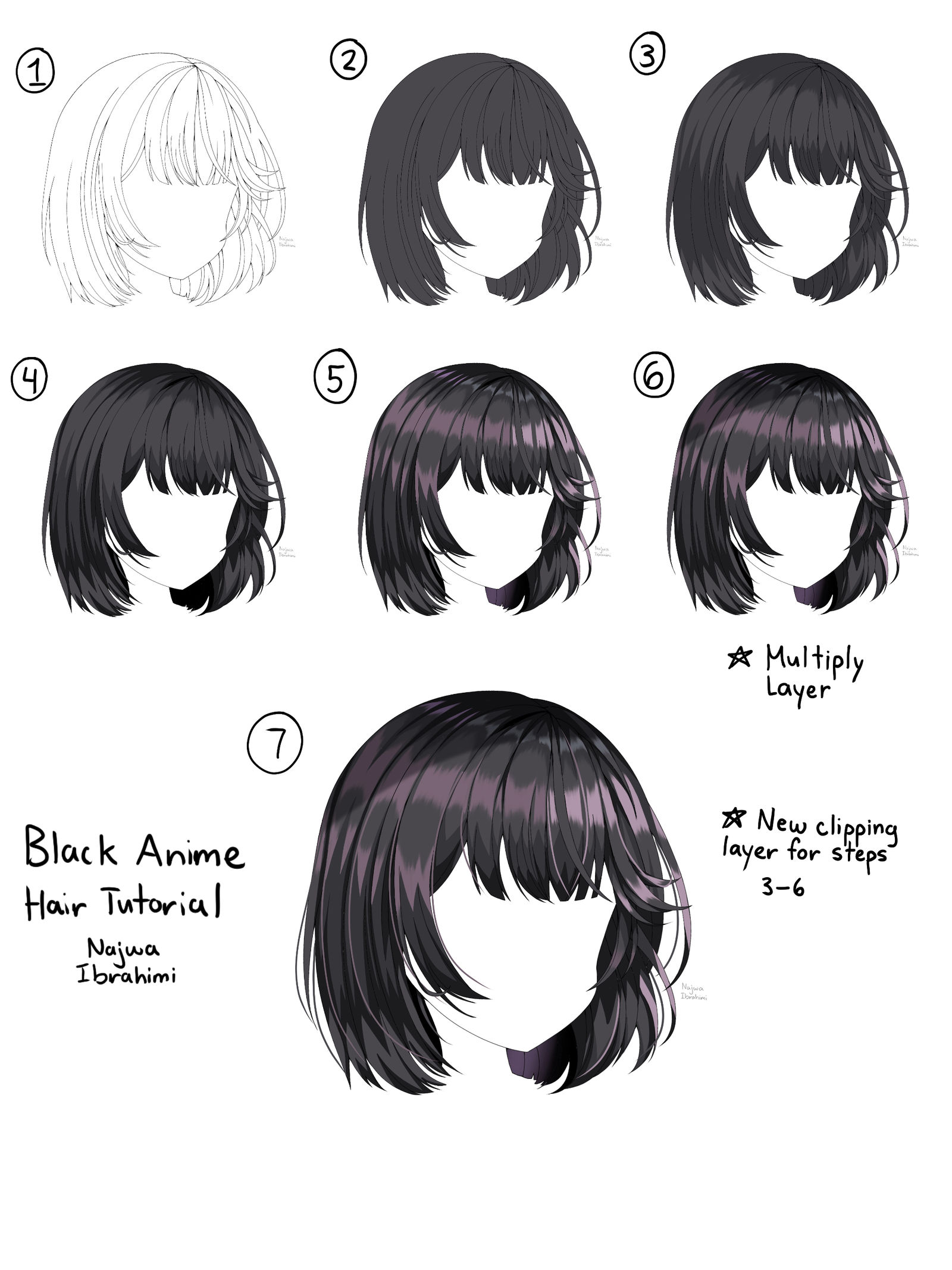 Anime Hair Tutorials插画图片壁纸