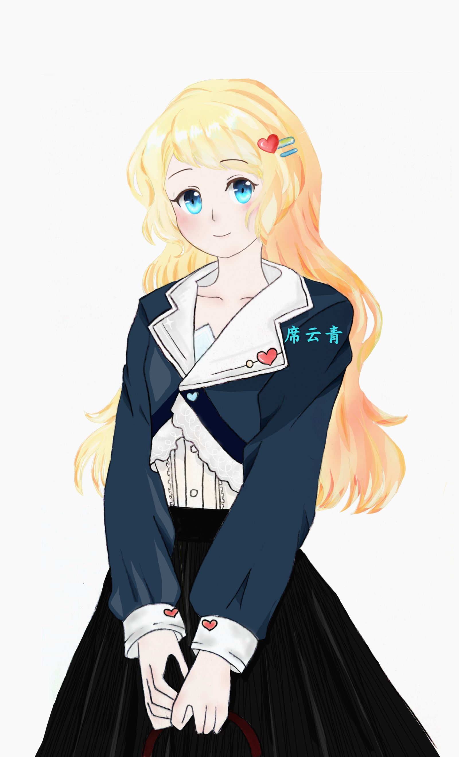 金发妹妹日系少女平涂