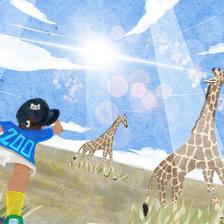 非洲大草原-哇 好高的长颈鹿插画图片壁纸