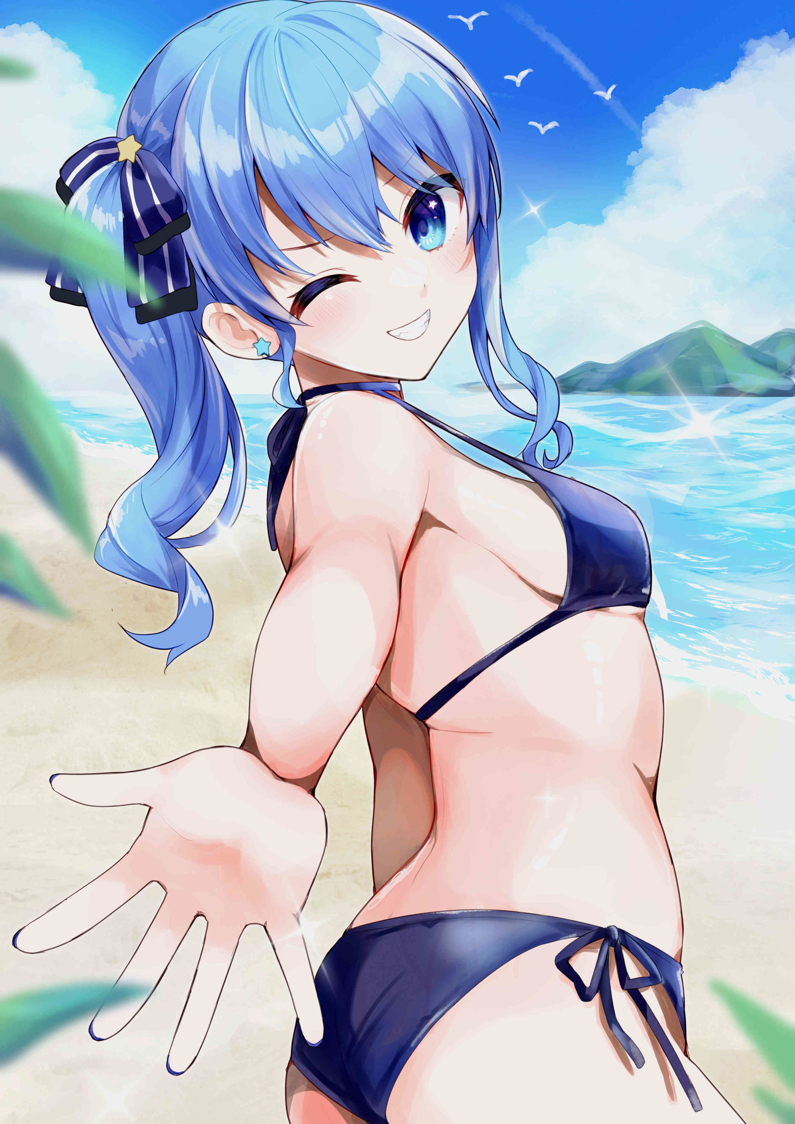 泳装水酱插画图片壁纸