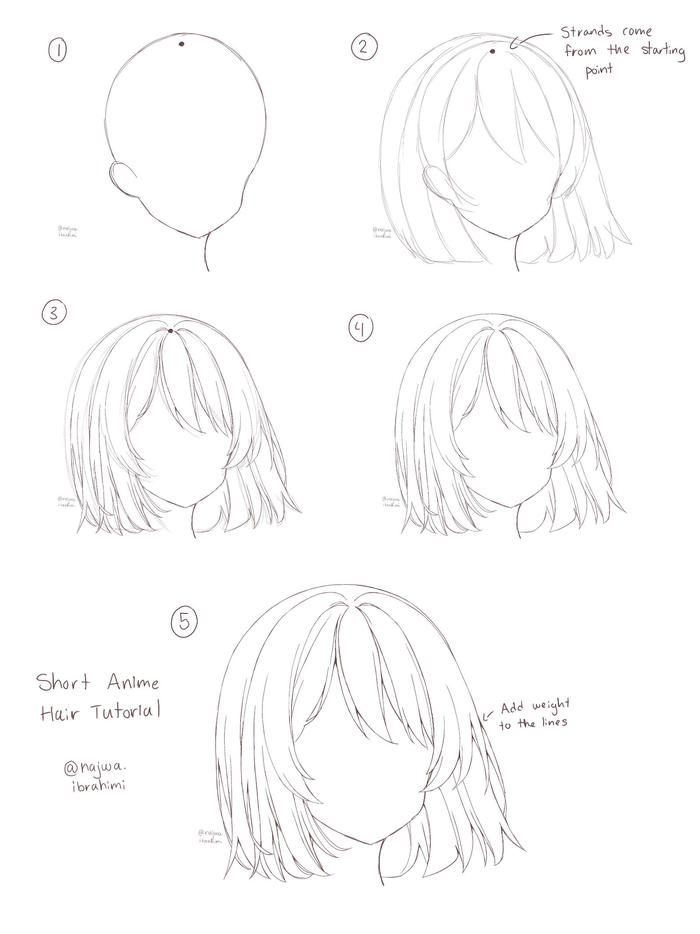 Anime Hair References插画图片壁纸
