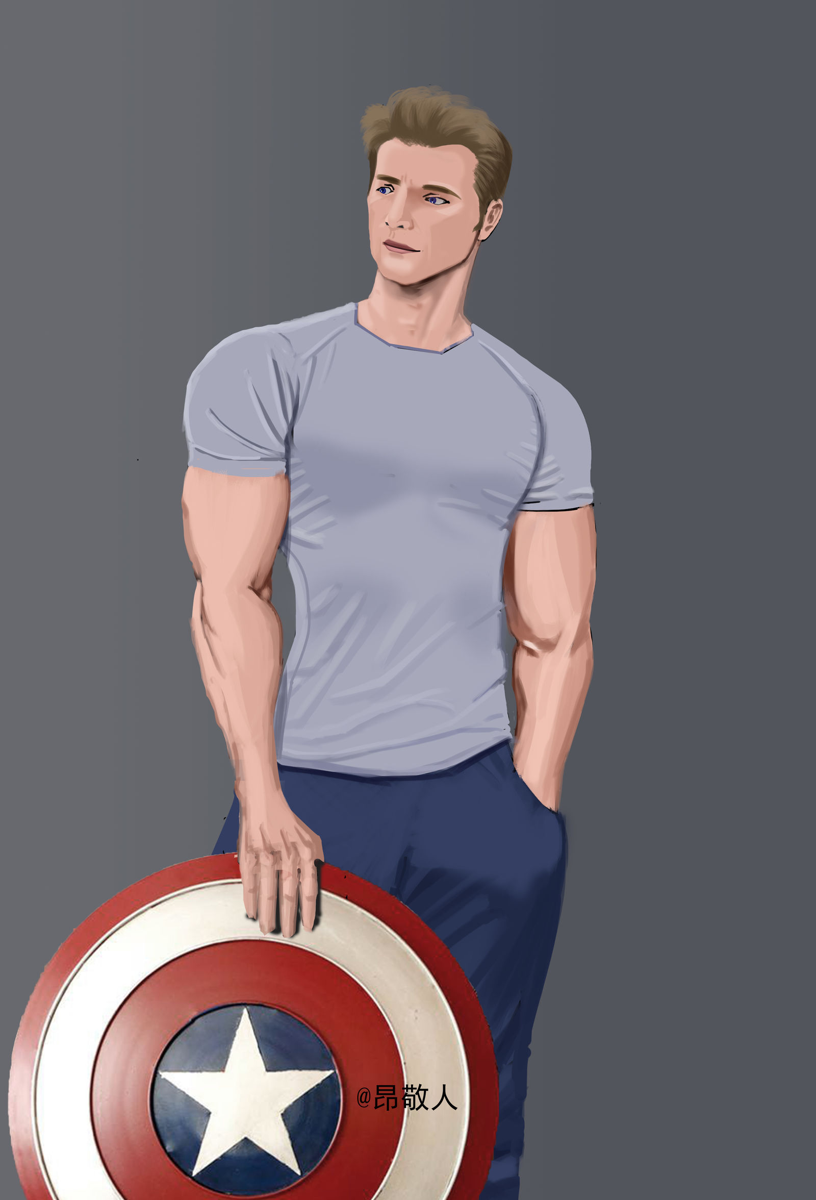漫威系列——美国队长(便装)插画图片壁纸