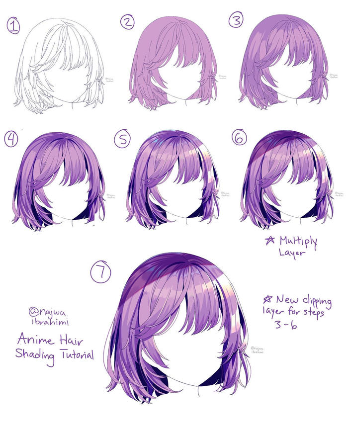 Anime Hair Shading Styles插画图片壁纸