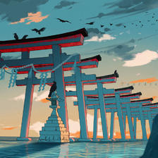 京都印象插画图片壁纸