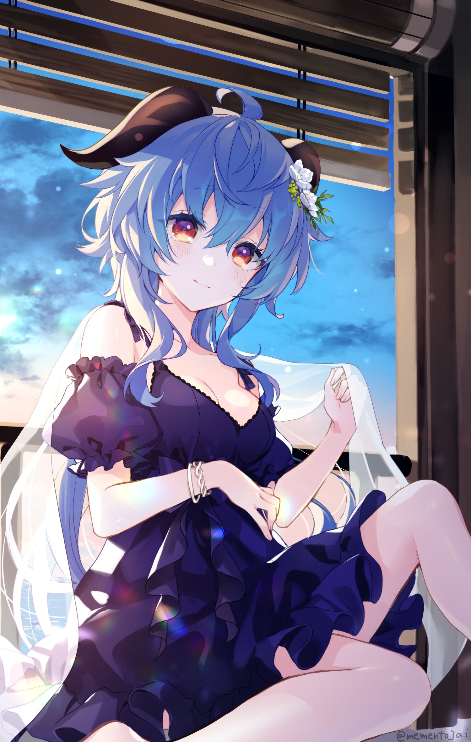 度假村甘雨插画图片壁纸