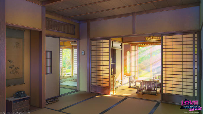 日本村的家内部插画图片壁纸