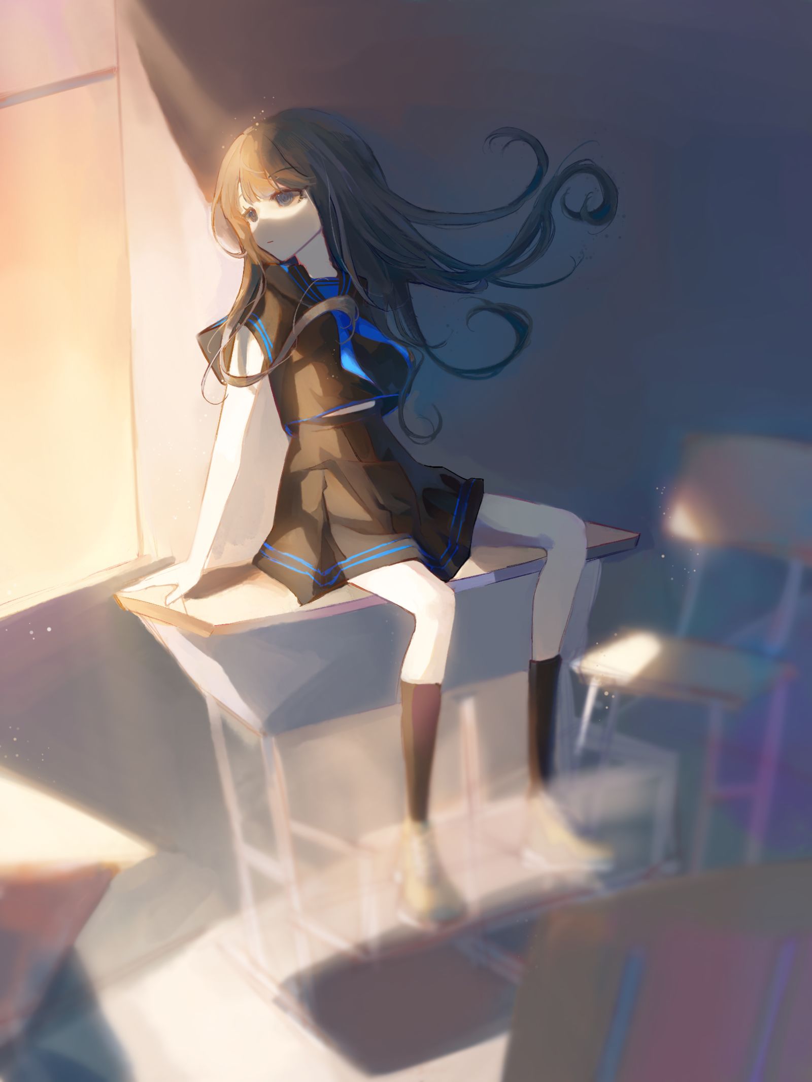 不会写标题-procreate黑发蓝瞳
