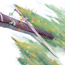 琴剑插画图片壁纸